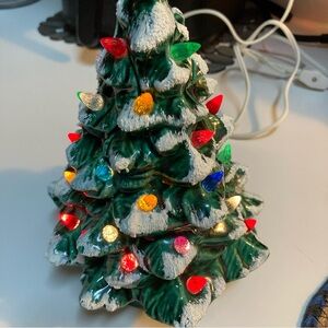 Vintage Ceramic Christmas Tree with Multicolor Lights